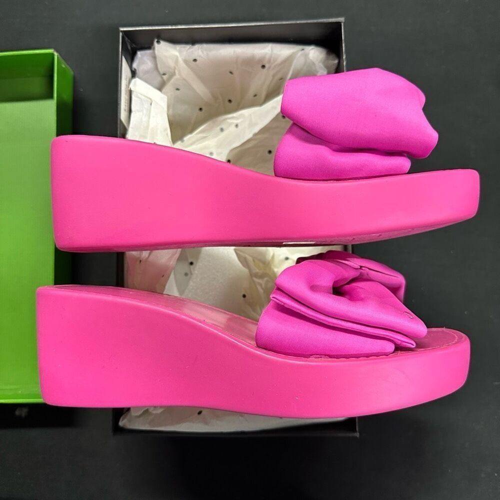 Kate Spade Neoprene Bikini Wedge Sandals 9 Rhododendron Grove - Picture 4 of 8